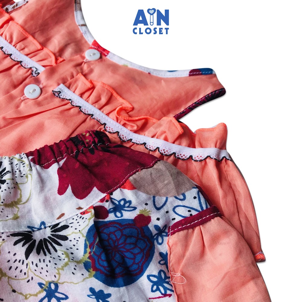 Bộ quần áo lửng họa tiết Hoa đỏ trễ vai - AICDBGI9IDD6 - AIN Closet