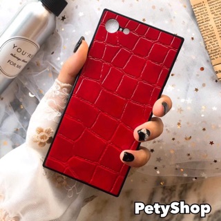 Ốp vuông giả da cá sấu iphone 6Plus/6SPlus/7Plus/8Plus/X