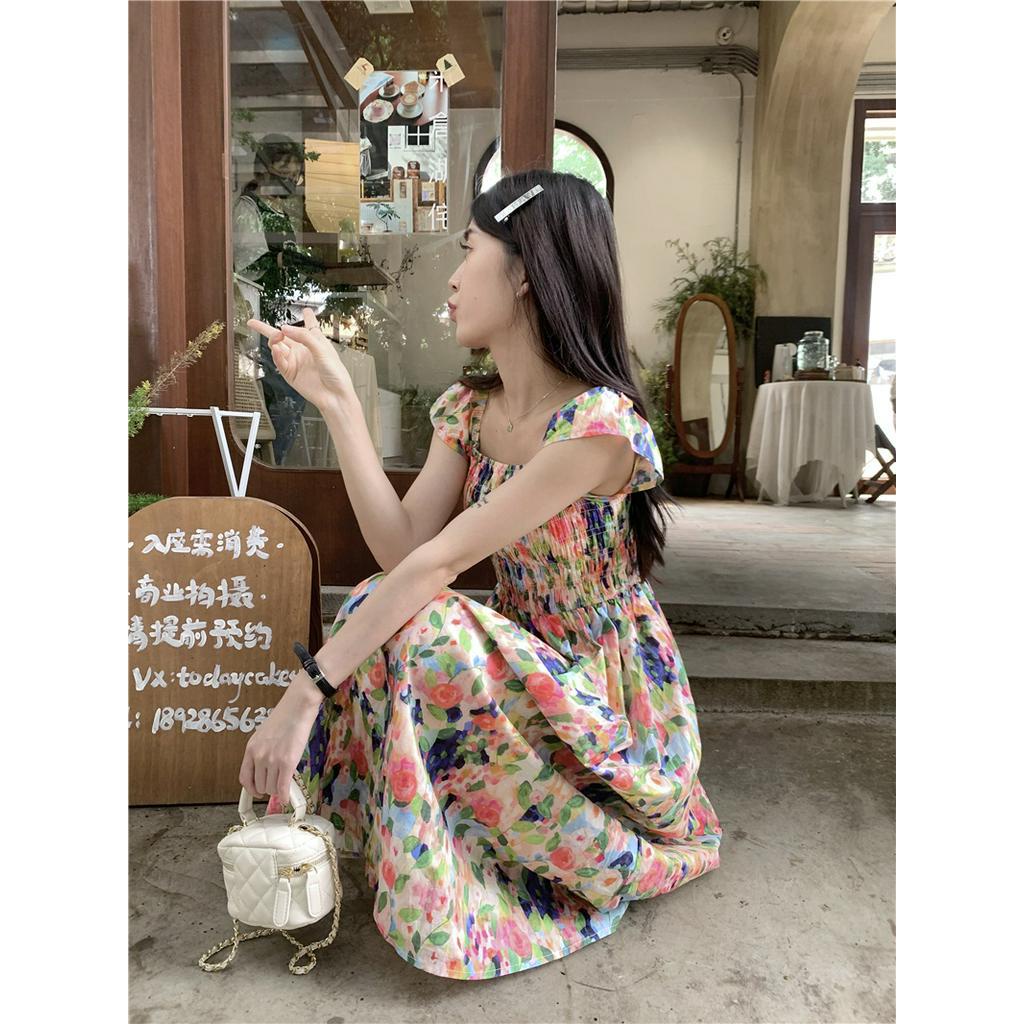 Đầm Hoa Hở Vai Cổ Phẳng Thời Trang Quý Phái 63678