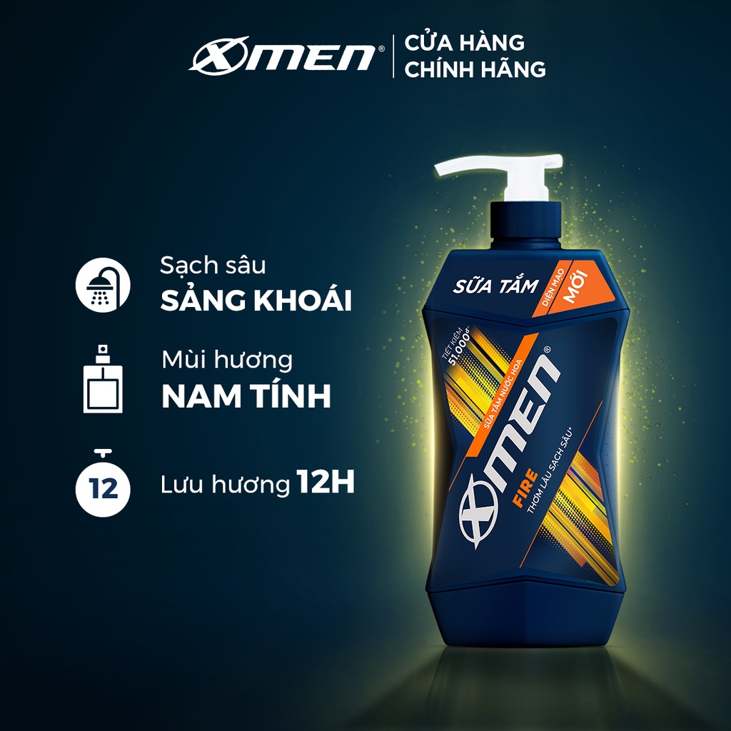 [Mã COSMEN giảm 8% đơn 250K] Sữa Tắm X-Men Nước hoa Fire 650G