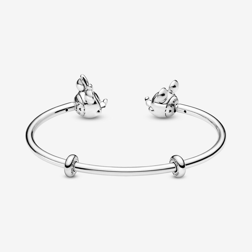 Vòng Tay Hạt Hở Hình Chuột Mickey/Minnie Bằng Bạc Sterling