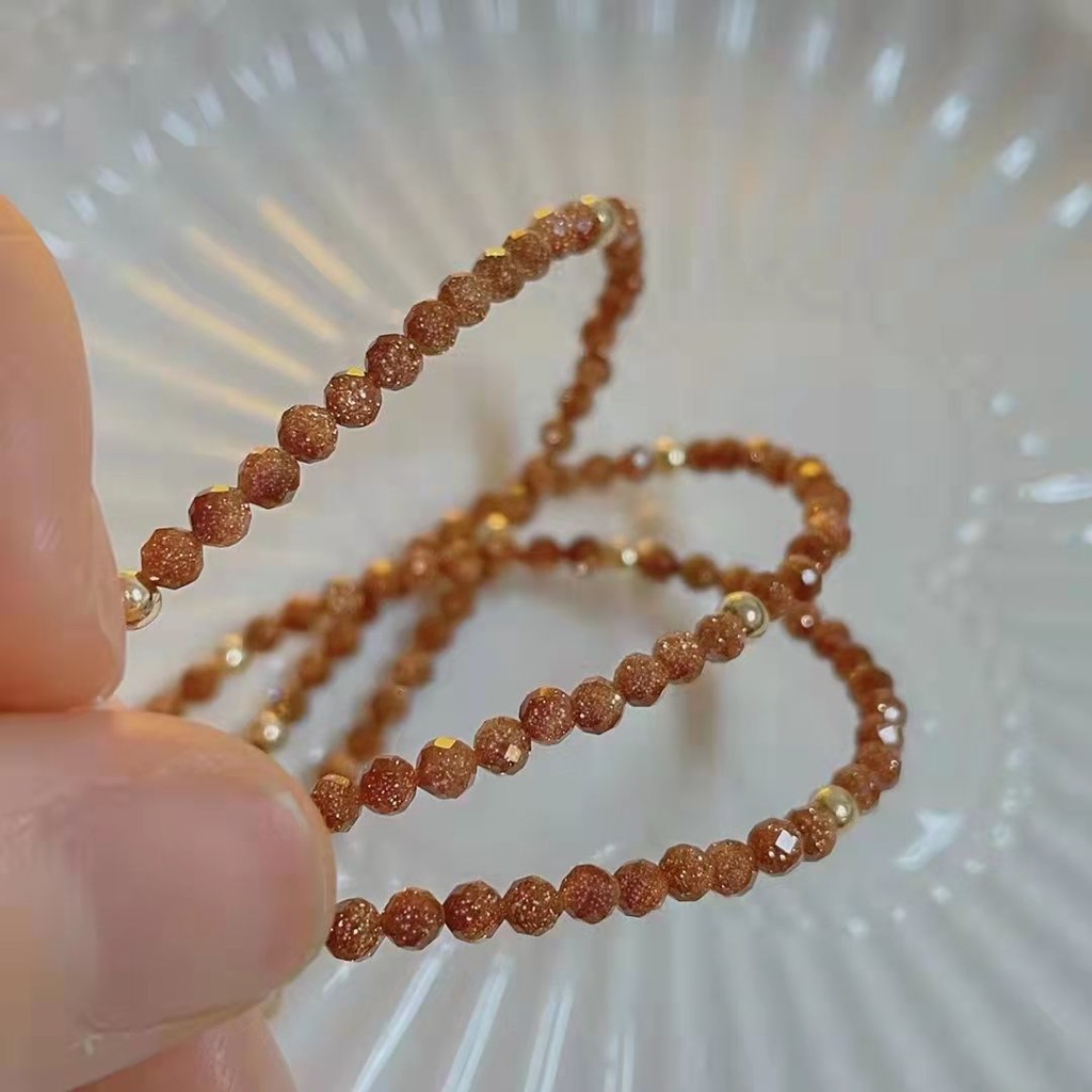 [Hàng Mới Về] Vòng Tay Đính Đá Sa Thạch Thạch Anh Vàng Đơn Giản Cá Tính Thời Trang Mùa Hè Cho Nữ