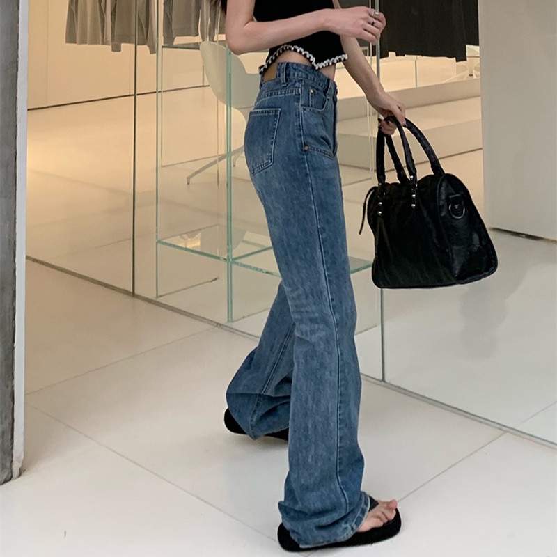 Quần Jean Nữ Lưng Cao Ống Đứng Hợp Thời Trang