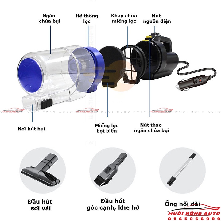 Máy Hút Bụi Cầm Tay Mini Cao Cấp Dành Cho Xe Hơi MICHELIN ML204