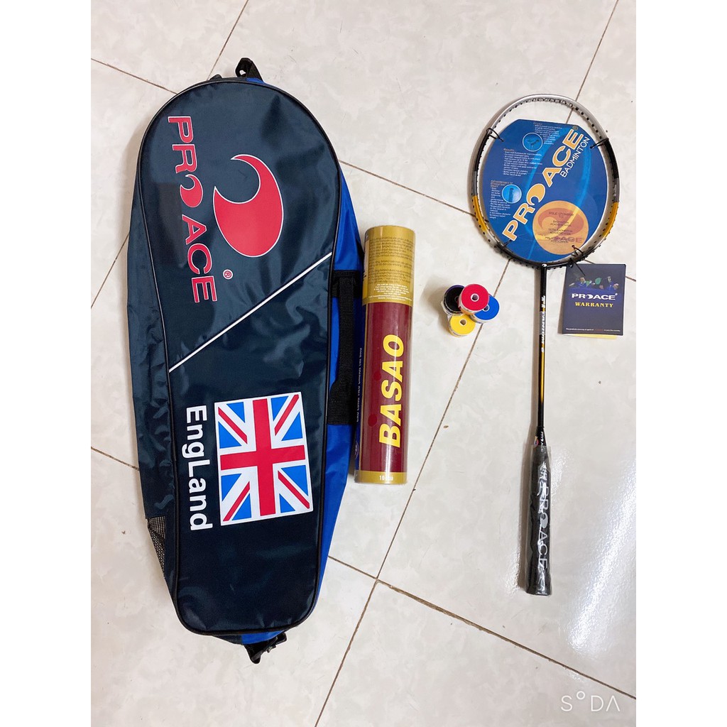 TẶNG CƯỚC+CUỐN CÁN+ BAO VỢT+MUA 2 GIẢM TỐI ĐA 50K -1 chiếc  Vợt cầu lông khung carbon PROACE bền đẹp