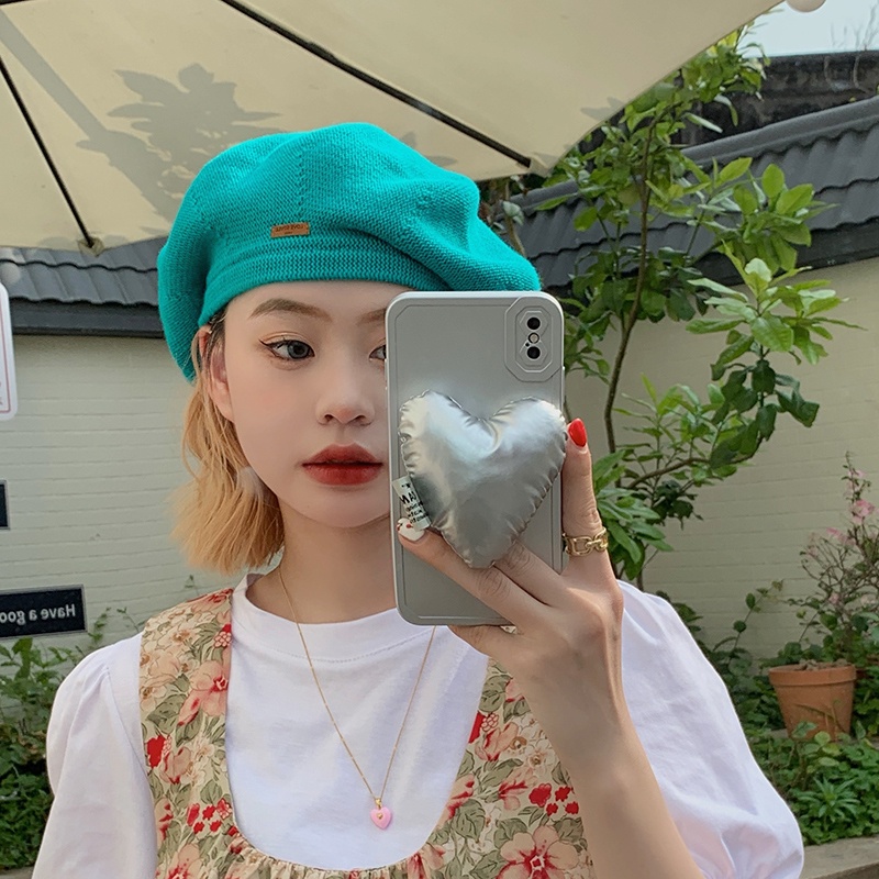 Nón Beret Da Dệt Kim Mỏng Thoáng Khí Phong Cách Nhật Bản Thời Trang Mùa Hè Cho Nữ