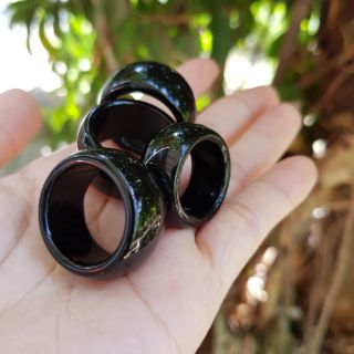 Nhẫn Nam Bản To Đá Màu Đen