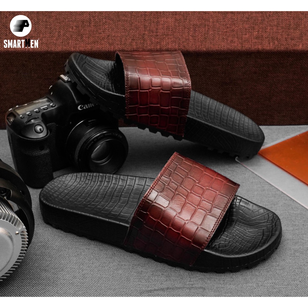 Dép Da bò thật SMARTMEN DSM-03 Nâu
