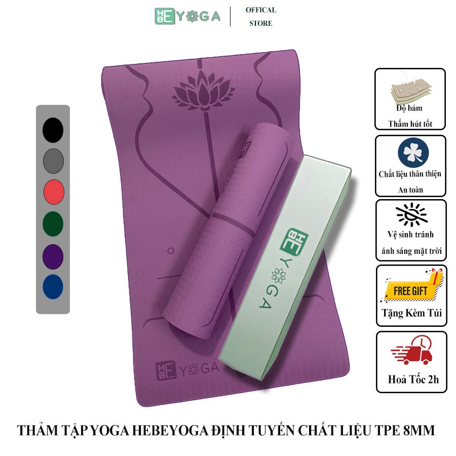 Thảm Tập Yoga Gym Định Tuyến 8mm 1 Lớp Cao Cấp Hebeyoga