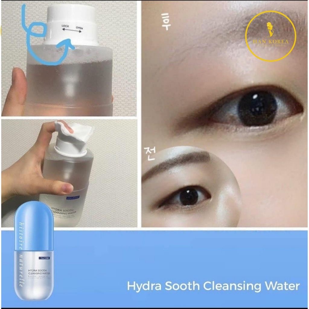 Nước tẩy trang loại bỏ bụi bẩn, bã nhờn HYDRA SOOTH CLEANSING WATER 500ml HÂN KOREA