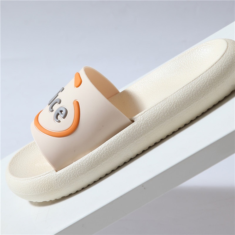 Dép Ulzzang đế bánh mì quai ngang hình NICE đế cao 3cm A107 Warm&Cute