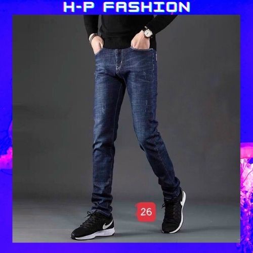 Quần Jean Nam Trơn Màu Xanh Đen 🔵 𝐅𝐑𝐄𝐄 𝐒𝐇𝐈𝐏 🔵 Quần Bò Nam Co Giãn Thời Trang Hpfashion - Qjnhp020