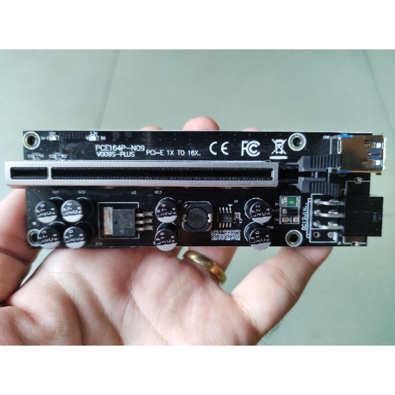 Dây Riser PCIe 1X 16X USB 3.0 Ver 009S Plus mới nhất bản full 8 tụ có đèn led