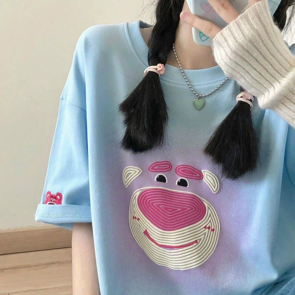 Áo thun tay nam lỡ nữ SAM CLO phông freesize form rộng dáng Unisex in MẶT GẤU DÂU 3158