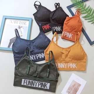 Áo Bra Tập Gym Yoga Nữ, Áo Bra Thể Thao Funny Pink 2 Dây Co Giãn Tốt