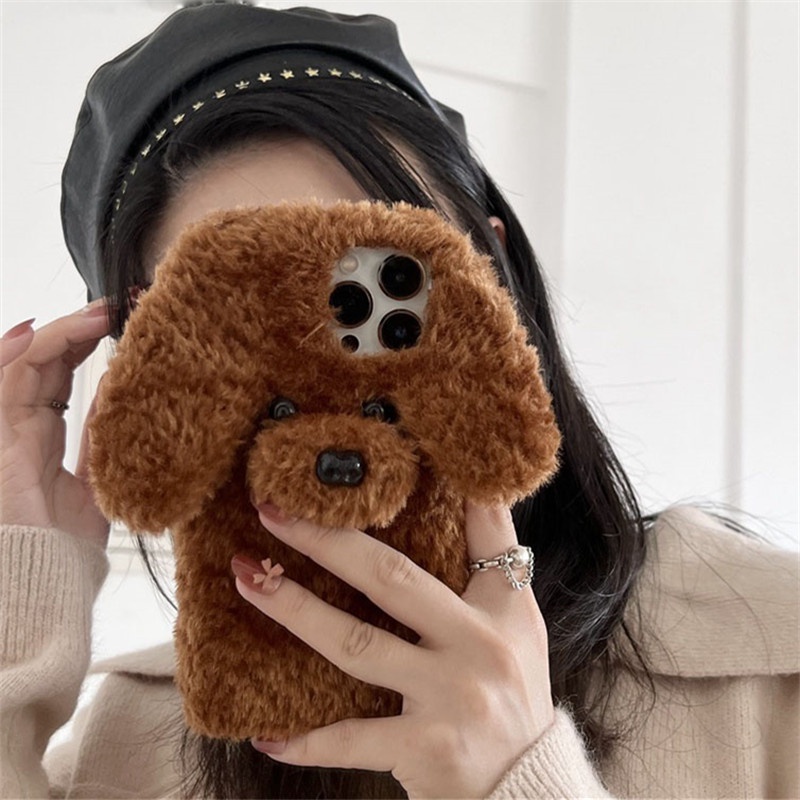 Ốp điện thoại Dog bông cho IPhone 13 Pro Max 12 Pro Max 11 Pro Max X XS XR XSMax 8 7 6 6s Plus