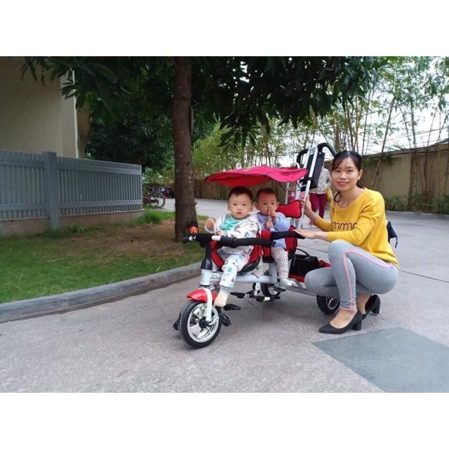 XE ĐẨY ĐÔI 3 BÁNH CHO BÉ