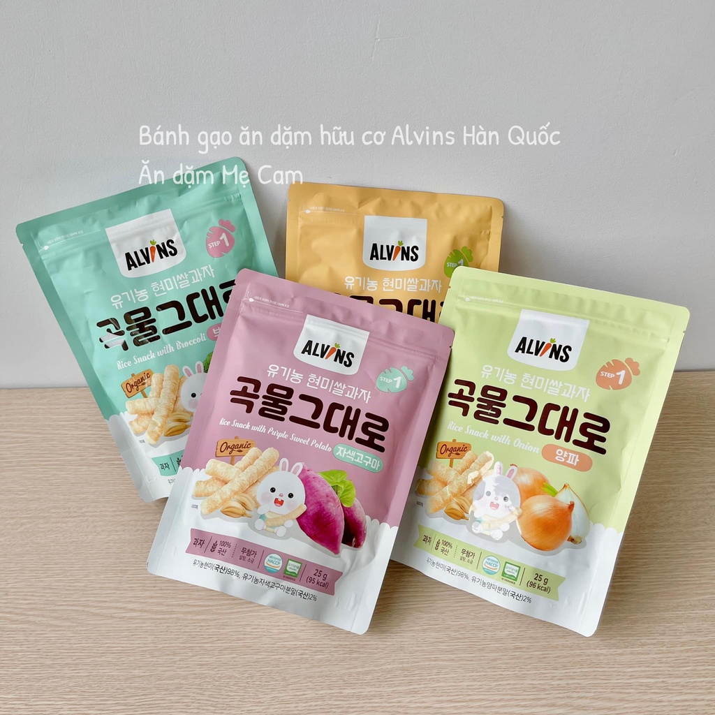 BÁNH GẠO HỮU CƠ ALVINS DẠNG QUE  Dành cho bé từ 6 tháng