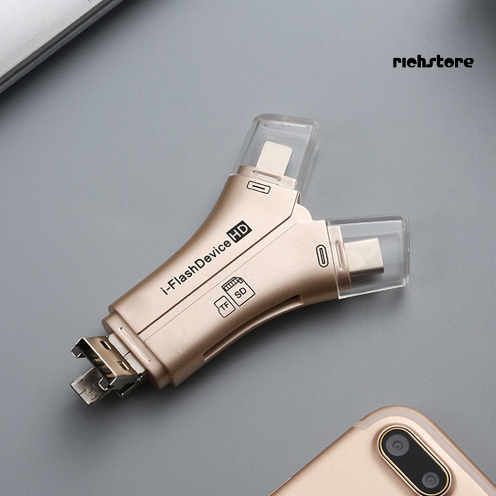 Đầu Đọc Thẻ Nhớ Đa Năng 4 Trong 1 3.0 Otg Cho Pc Iphone Android Type-c | BigBuy360 - bigbuy360.vn