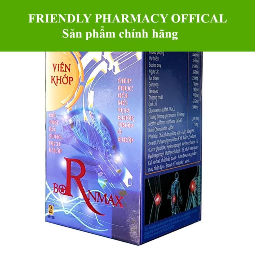 Viên Khớp Bornmax giúp hỗ trợ tái tạo chất nhờn ổ khớp, giúp phục hồi mô sụn khớp, trơn ổ khớp và giảm thoái hóa khớp.