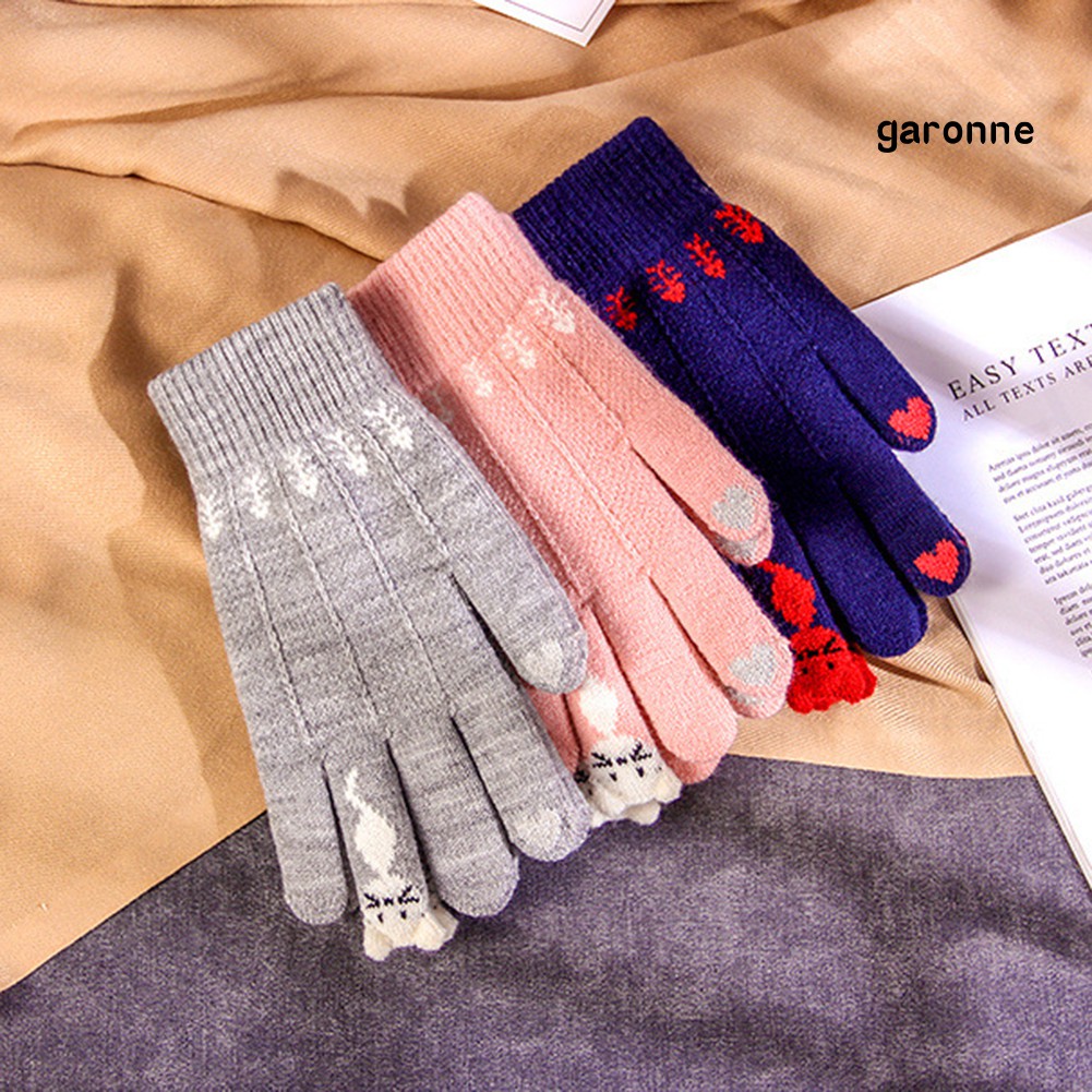 Găng Tay Mùa Đông Ấm Áp Hình Mèo Xinh Xắn Dành Cho Nữ