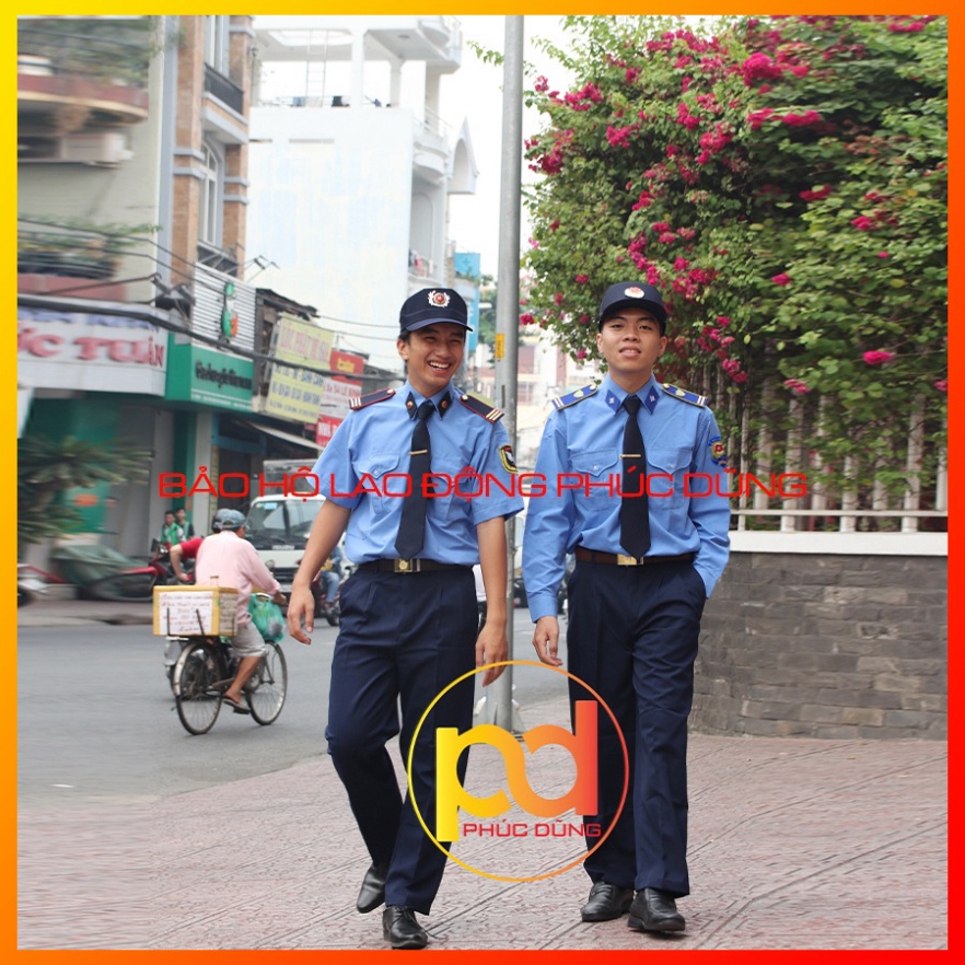 Áo đồng phục bảo vệ xanh biển tay ngắn đẹp chuyên nghiệp - [không phụ kiện] - giá rẻ chất cotton tốt thấm hút mồ hôi