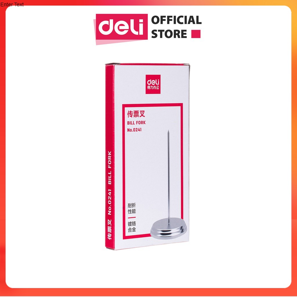 Cắm hoá đơn Deli - đế kim loại - hợp kim mạ crôm - màu bạc - 1 cái - E0241