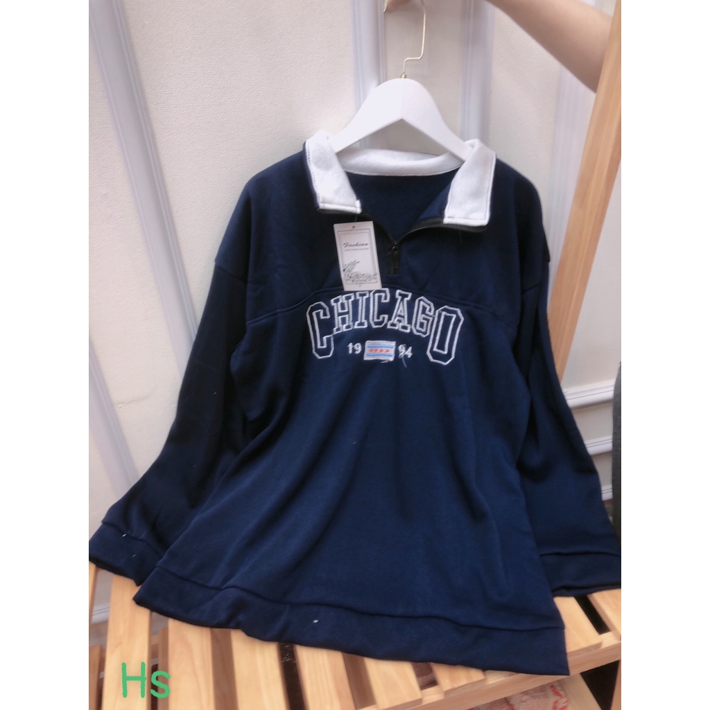 [ Có Ảnh + Video Thật ] Áo Sweater Khoá Cổ Chicago 1994 Chất Liệu Nỉ Ngoại Mã 0681 TT 1995 | BigBuy360 - bigbuy360.vn