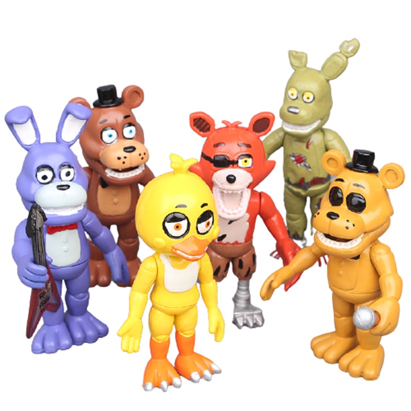Set 6 Mô Hình Búp Bê Chú Gấu Bonnie Foxy FNAF Dễ Thương Cho Bé