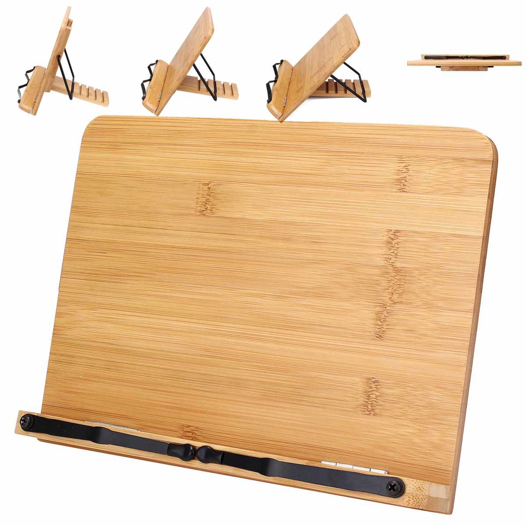 Kệ đọc sách bằng gỗ để bàn thông minh, giá đỡ ipad iphone và đọc kinh bằng gỗ đa năng tiện lợi chống mỏi lưng mỏi mắt