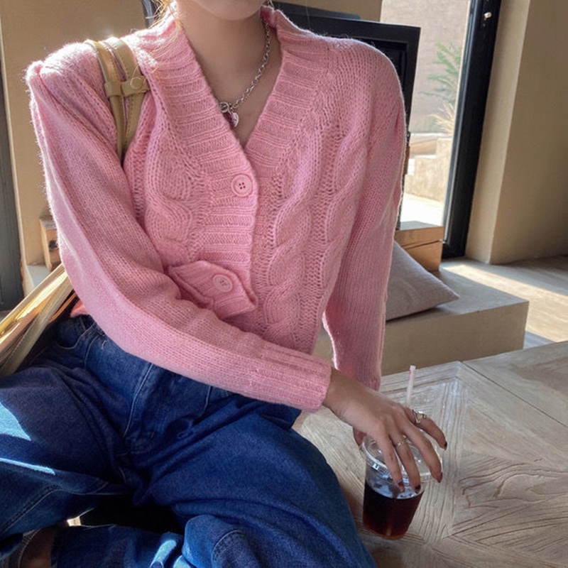 Áo len IELGY cổ chữ V màu kẹo ngọt thời trang cho nữ