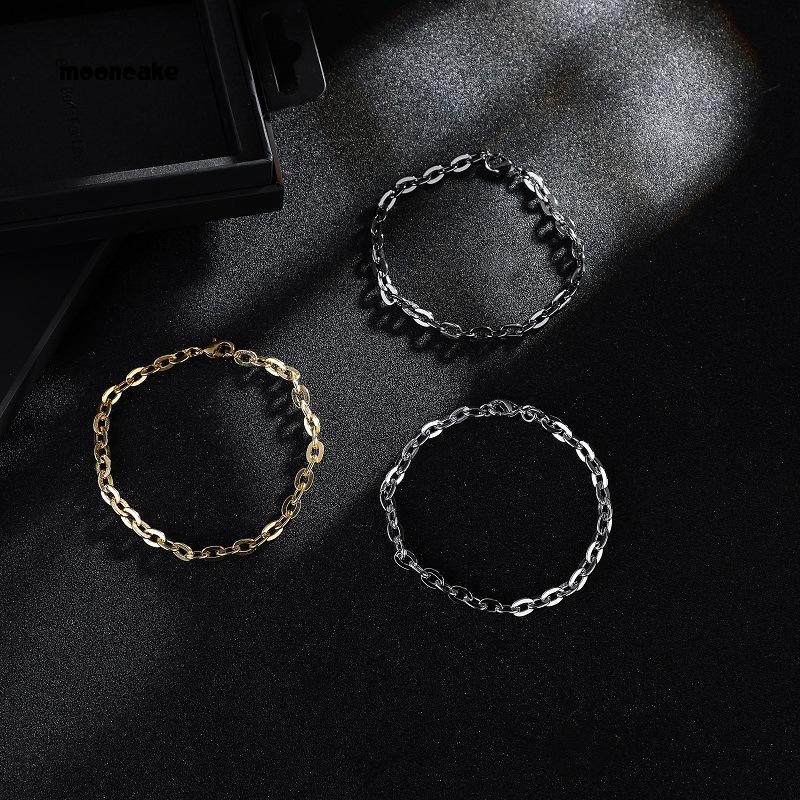 Vòng tay kim loại thiết kế đơn giản thời trang Unisex