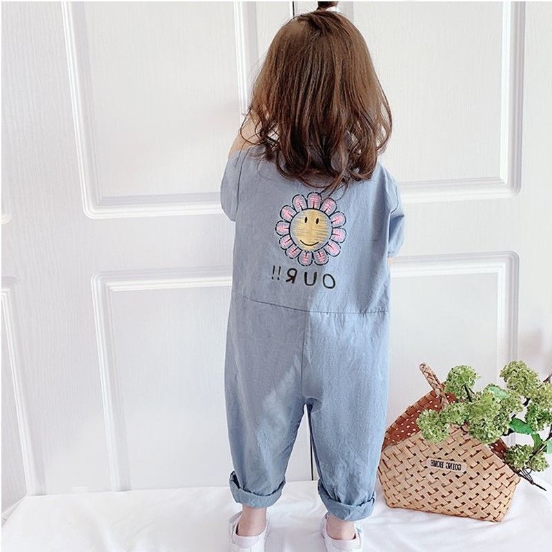 Hàng Mới Về Bộ Áo Liền Quần 2022 Vải Cotton Mỏng Màu Trơn Thời Trang Mùa Hè Cho Bé Gái