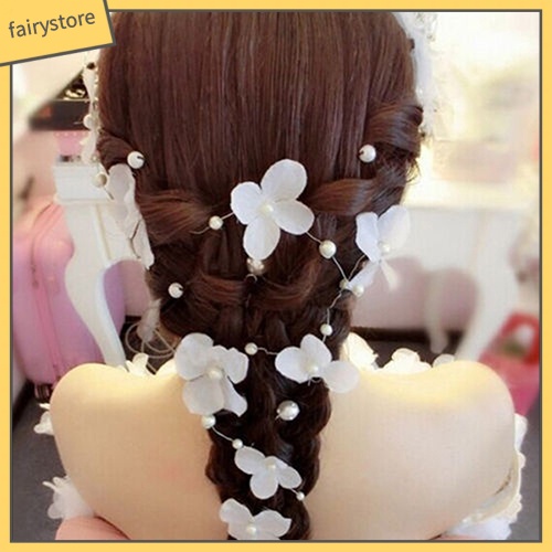 Vòng Hoa Đính Ngọc Trai Giả Xinh Xắn Cho Cô Dâu