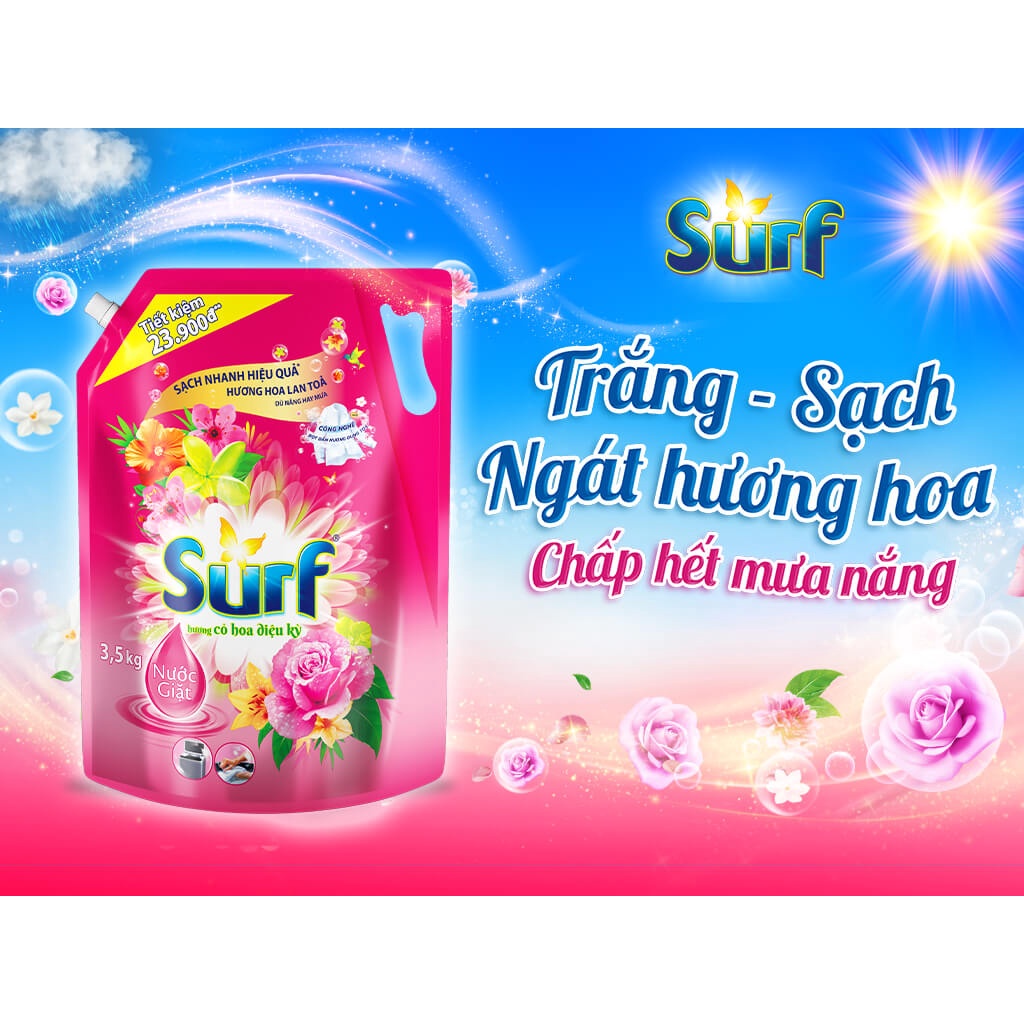 Nước giặt Surf hương cỏ hoa diệu kỳ túi 3.5kg