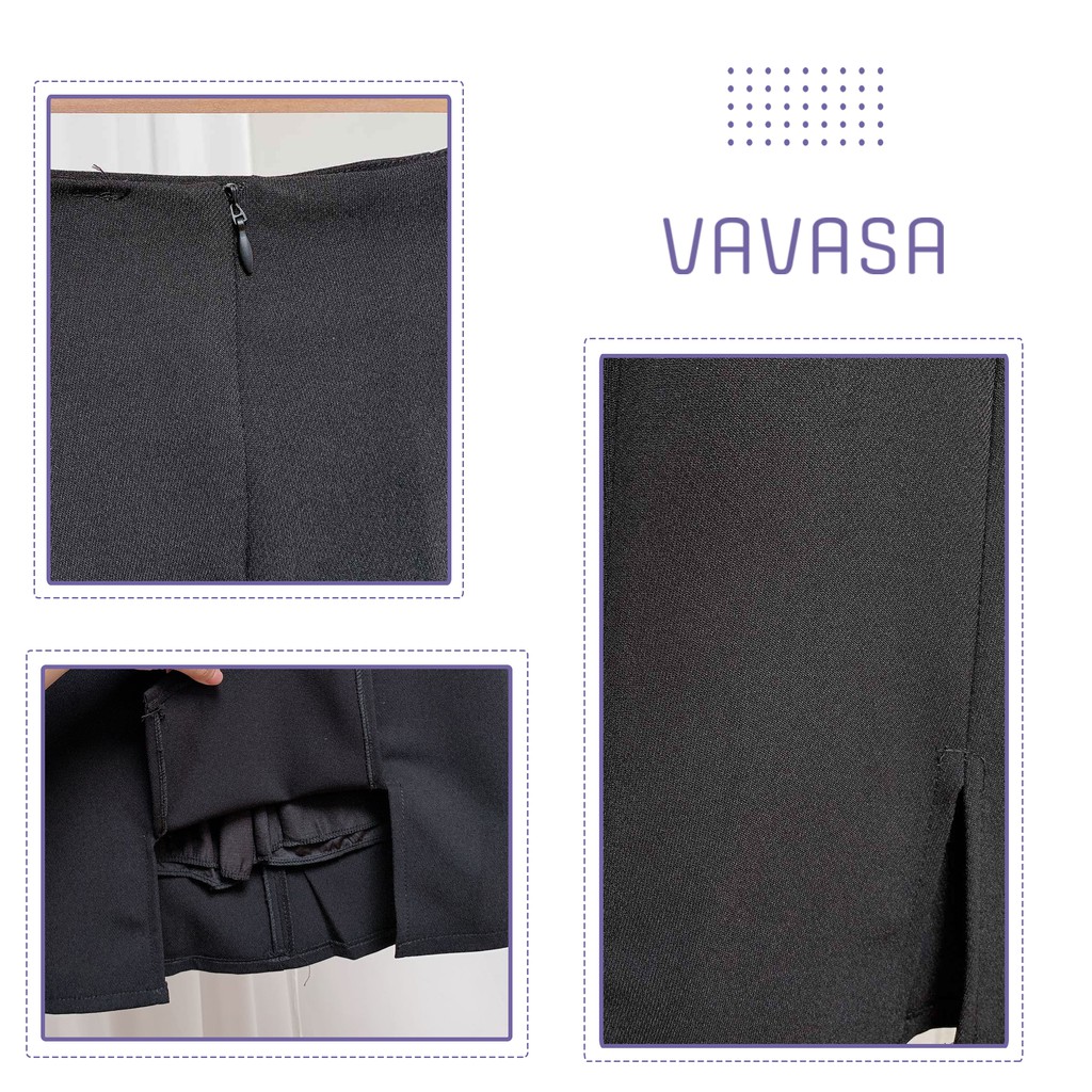 Chân váy chữ a ngắn lưng cao công sở bigsize xẻ tà VAVASA CV06 | BigBuy360 - bigbuy360.vn