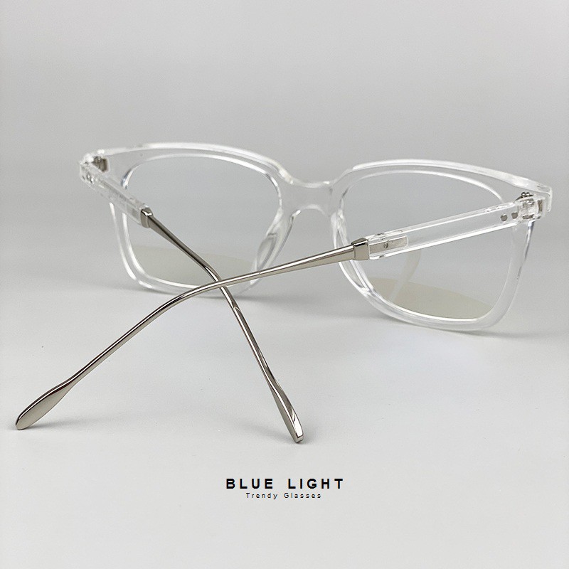 Kính Giả Cận, Gọng Kính Cận Nam Nữ Mắt Vuông To Đuôi Kim Loại Gọng Đen, Trong Suốt Không Độ Hàn Quốc - BLUE LIGHT SHOP | BigBuy360 - bigbuy360.vn
