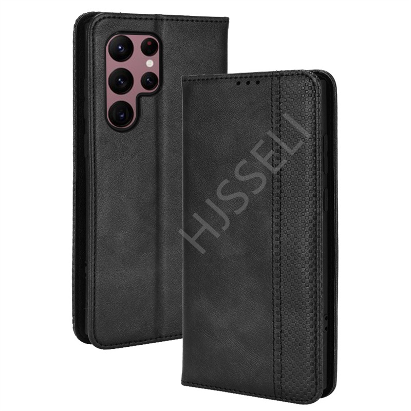 Bao Da PU Điện Thoại Nắp Lật Kèm Ngăn Đựng Thẻ Cho Samsung Galaxy S22 Ultra Samsung S22 Plus S 22 Vỏ