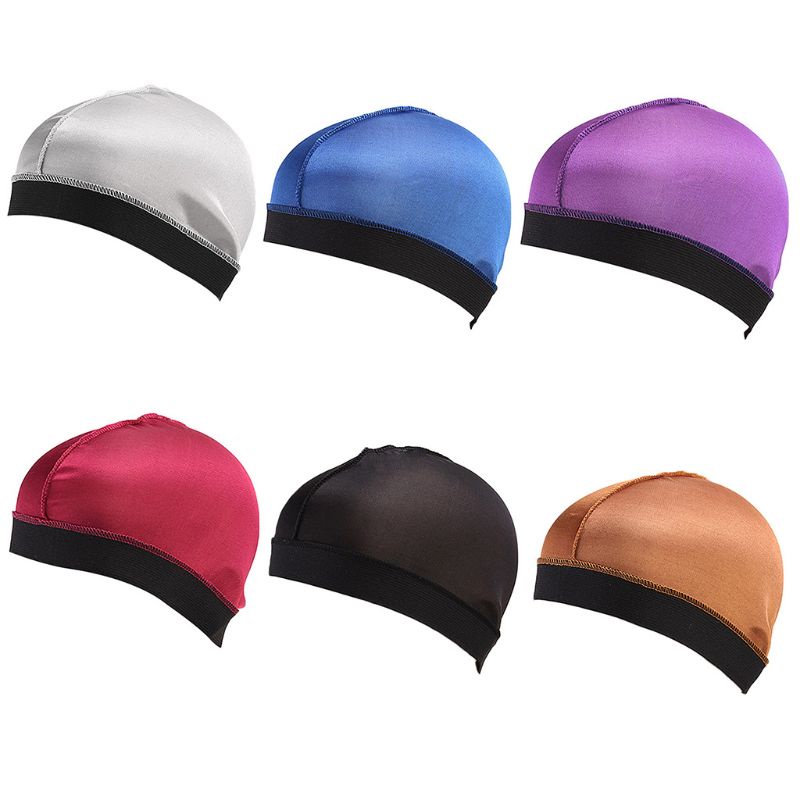 Mũ Trùm Tóc Giả Lụa Co Giãn Màu Sắc Trơn Dành Cho Nam Và Nữ