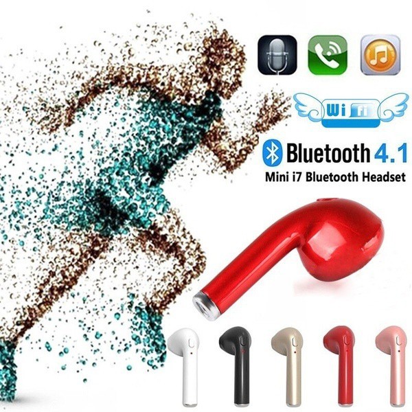 Tai nghe không dây V4.1 Tai nghe Bluetooth I7 Tai nghe thể thao tàng hình Tai nghe móc tai có mic