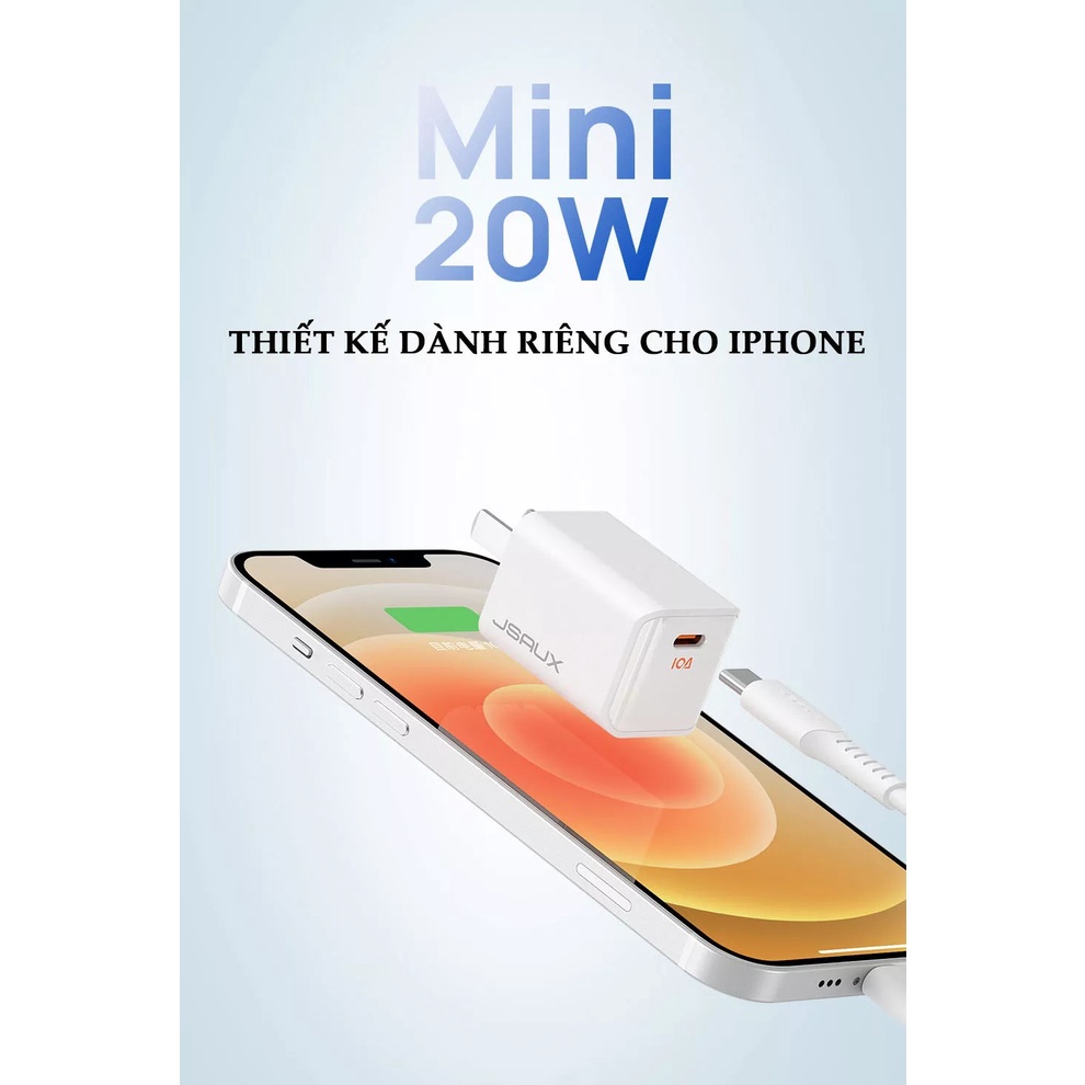 Củ sạc Nhanh PD 20W Jsaux dành cho mọi loại máy ip 11 12 13