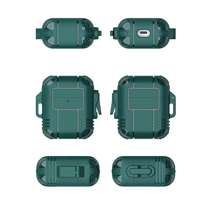 Vỏ Bảo Vệ Hộp Sạc Tai Nghe AirPods 1 2 3 Pro 2 Pro2 Bằng TPU Chống Sốc Có Đèn LED Kèm Móc Khóa