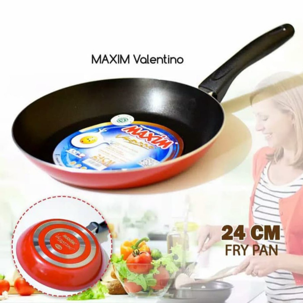 Chảo chống dính chiên xào làm bánh Maxim Valentino từ 12-28cm 12401 - 12024-12036- Nk Indonesia theo tiêu chuẩn Châu Âu