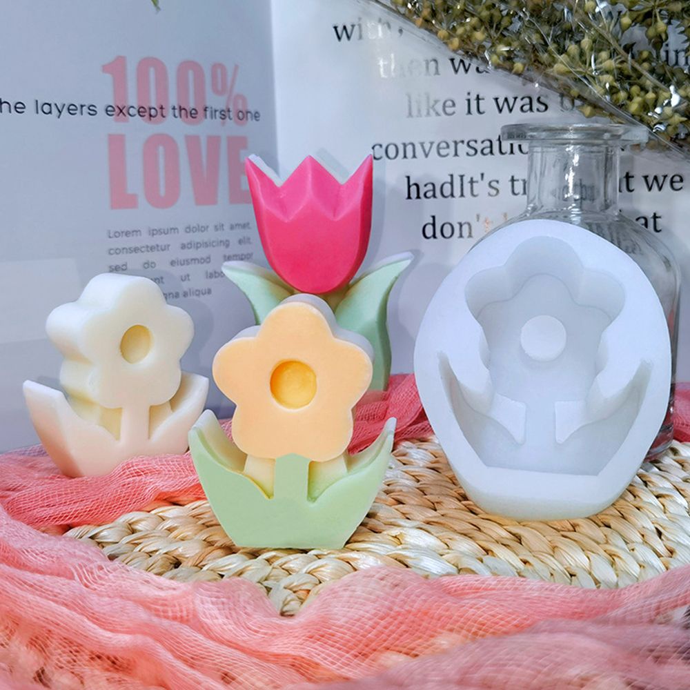 Khuôn Silicone Tạo Hình Làm Nến Hình Hoa Tulip 3D DIY