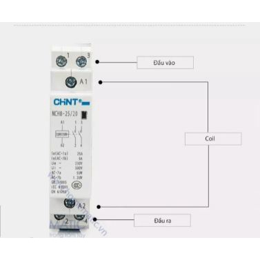 Khởi động từ 1P CHINT NCH8 25A  thiết bị đóng cắt trung gian, tăng công suất cho thiết bị