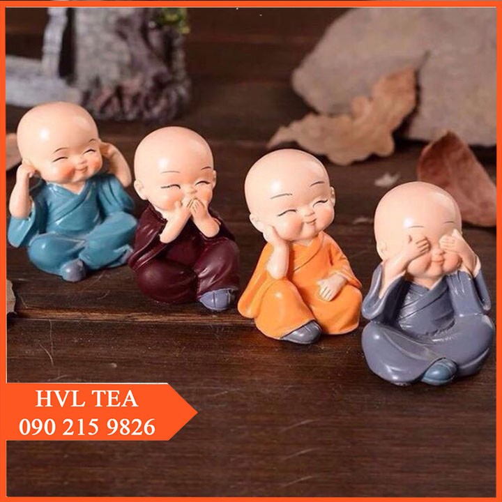 Bộ 4 tượng phong thuỷ tứ Không gặp may mắn, trang trí bàn làm việc, xe - HVL TEA