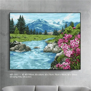 Tranh sơn dầu số hóa tự tô Phong cảnh  C011 - Tặng kèm cọ , màu , khung , Paint by numbers DIY - ToastedART