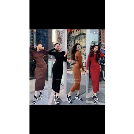 Váy len ôm body dáng dài hàng QCL1