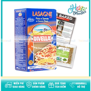 [TẶNG LÁ OREGANO + HƯỚNG DẪN] Mì Lá Divella Lasagne Số 109 – Hộp Xanh Không Trứng 500g