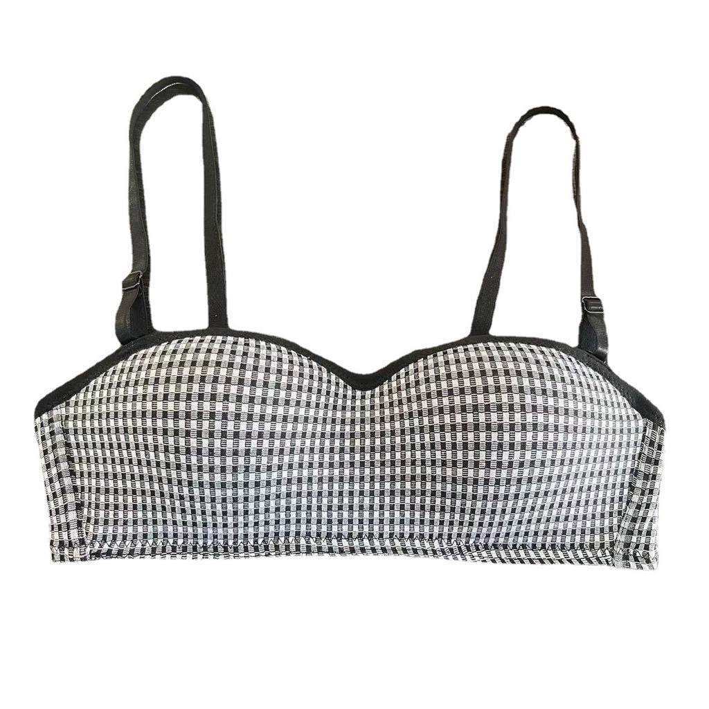 Áo Ngực Không Gọng CLOVER Nâng Ngực Đệm Mỏng Cài Sau Họa Tiết Caro Năng Động - 2820